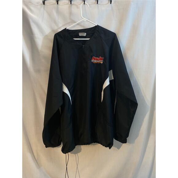 Mens XL 46-49 Teamwork Athletic Apparel Nylon Pullover windbreaker Black & White - Picture 1 of 10